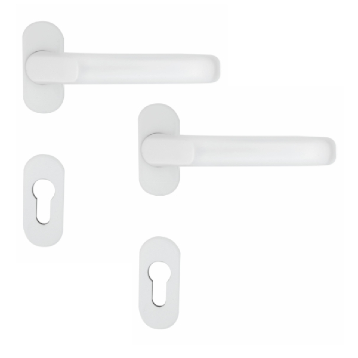 Complete lever set Handle „490“  w/ rosettes white